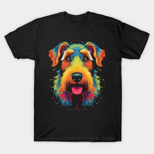 Airedale Terrier Dog Pop Art T-Shirt